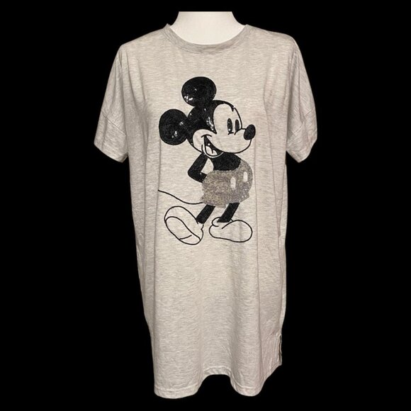 Disney Mickey Mouse Sequin Short Sleeve Night Shirt Size Medium 8/10 - Picture 4 of 8